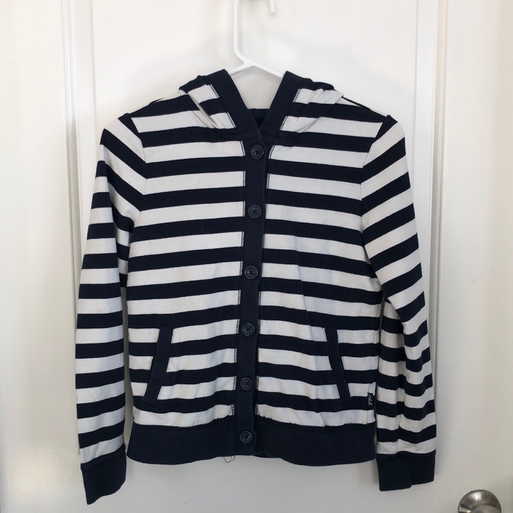 Gap button closure striped hoodie size 12